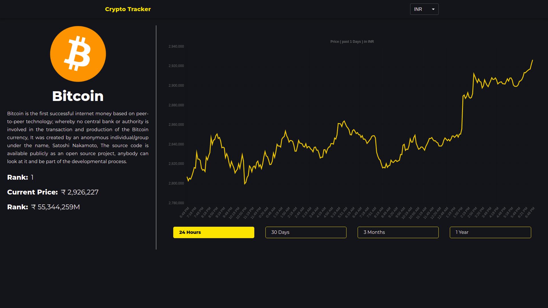 Crypto Tracker Web App
