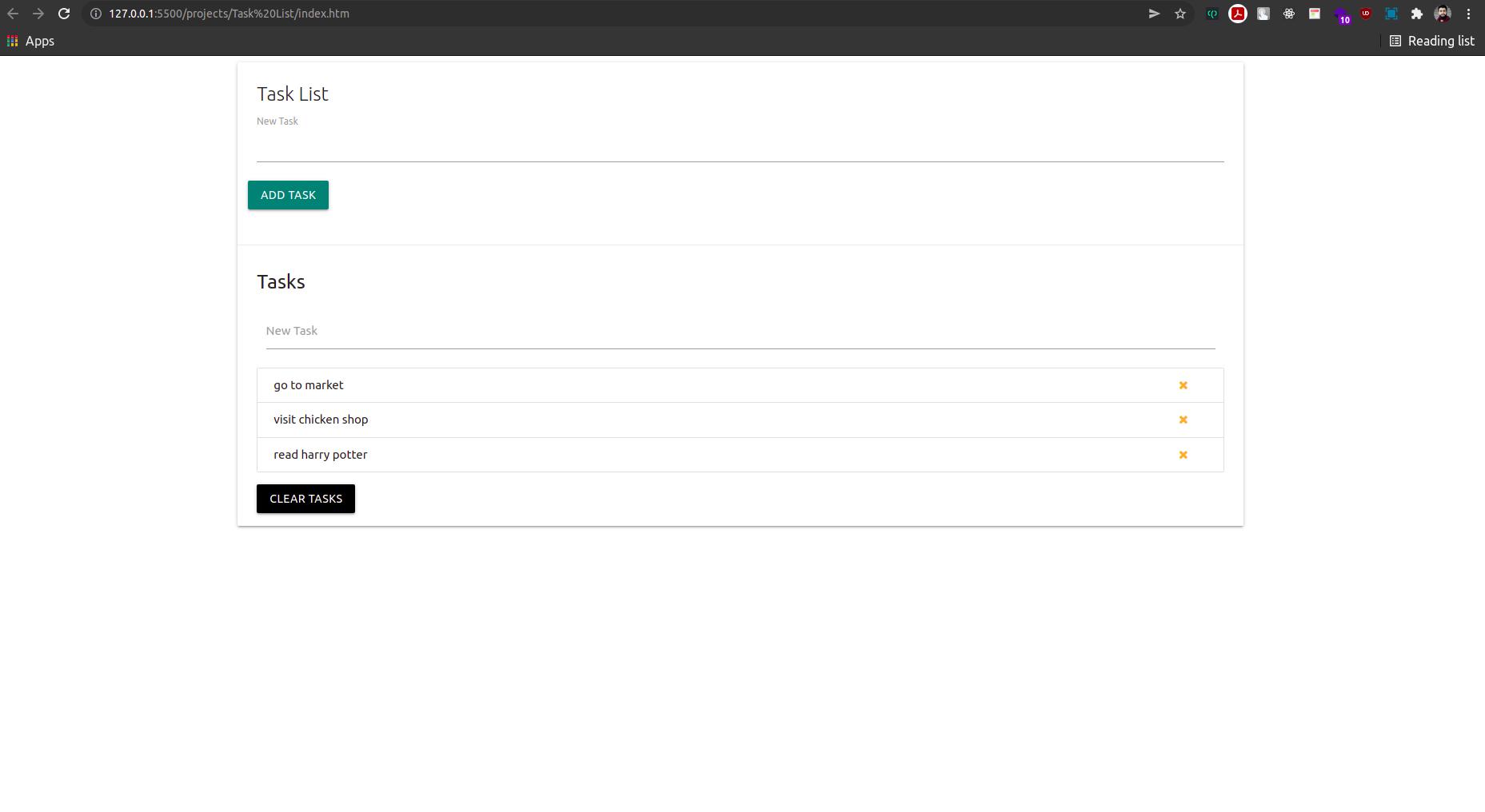 Task List
